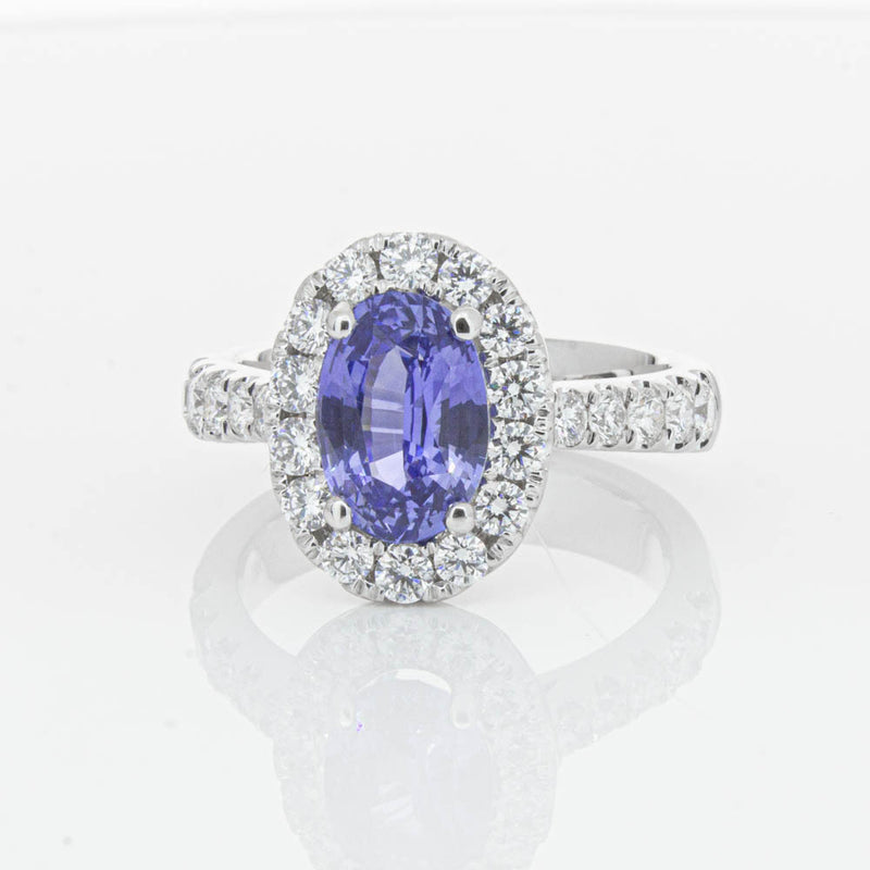18ct White Gold Sapphire & Diamond Ring-Ring-Walker & Hall
