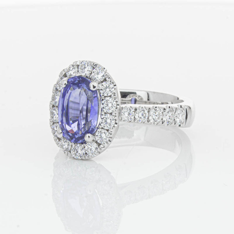 18ct White Gold Sapphire & Diamond Ring-Ring-Walker & Hall