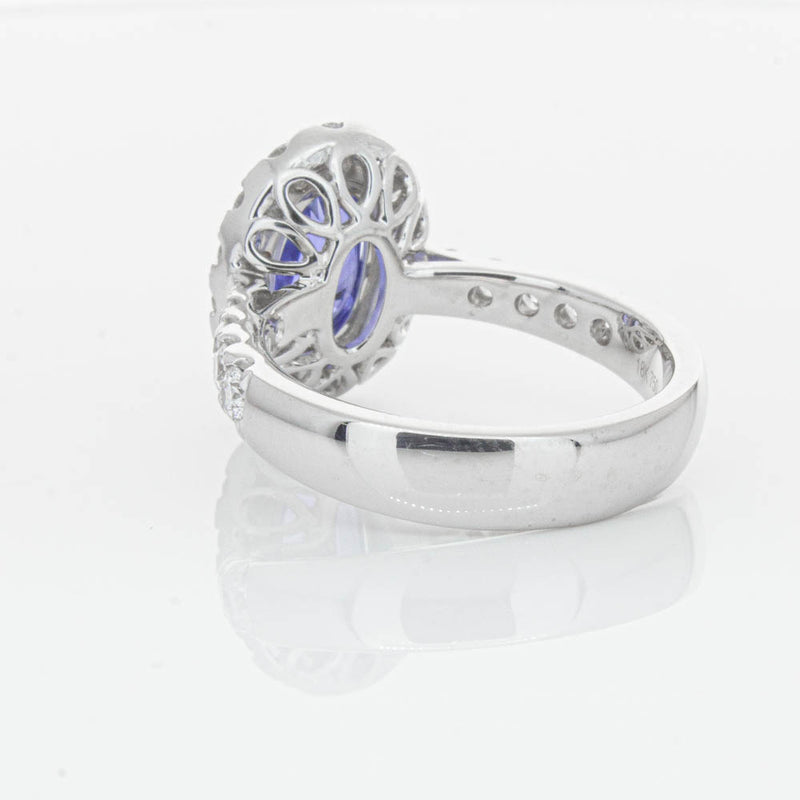 18ct White Gold Sapphire & Diamond Ring-Ring-Walker & Hall