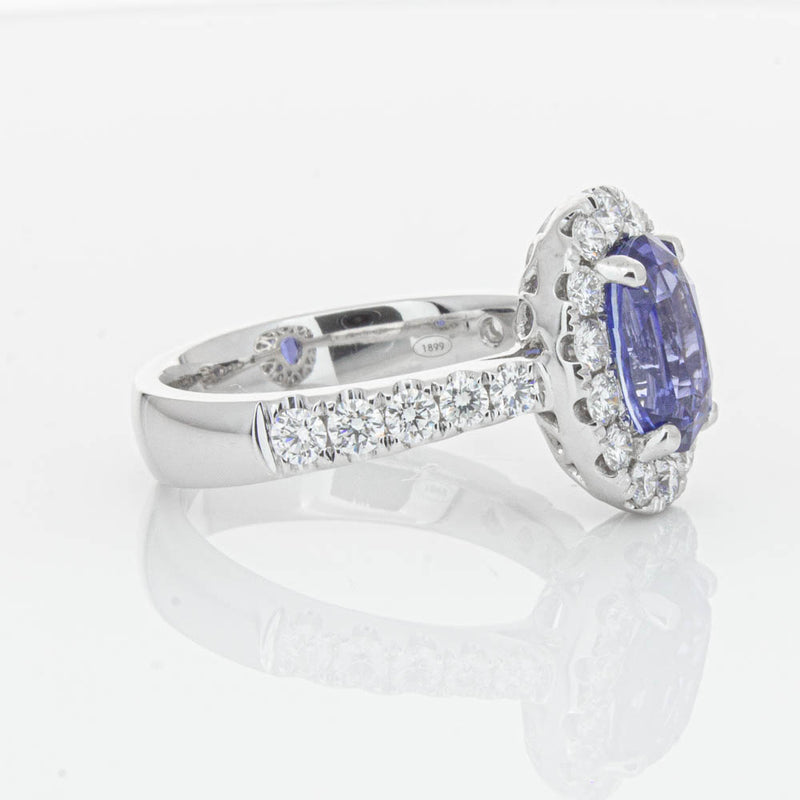 18ct White Gold Sapphire & Diamond Ring-Ring-Walker & Hall