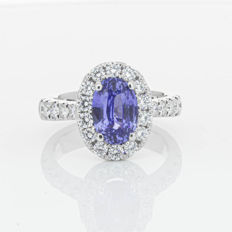 18ct White Gold Sapphire & Diamond Ring-Ring-Walker & Hall