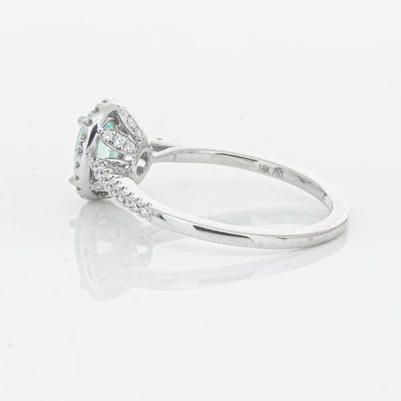 18ct White Gold Paraiba Tourmaline & Diamond Mini Sierra Ring-Ring-Walker & Hall