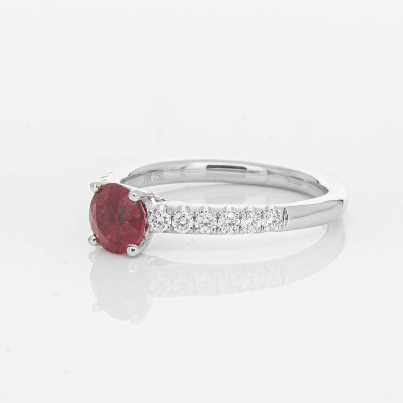 18ct White Gold 1.01ct Ruby & Diamond Meridien Ring-Ring-Walker & Hall