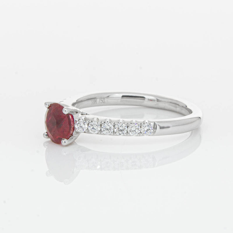 18ct White Gold 1.01ct Ruby & Diamond Meridien Ring-Ring-Walker & Hall