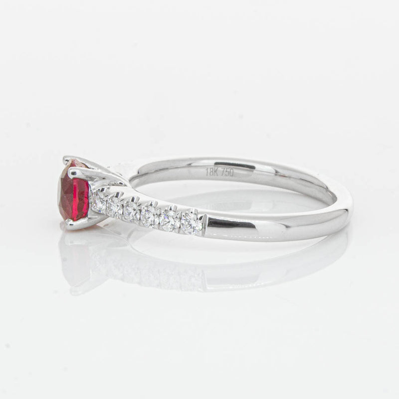 18ct White Gold 1.01ct Ruby & Diamond Meridien Ring-Ring-Walker & Hall