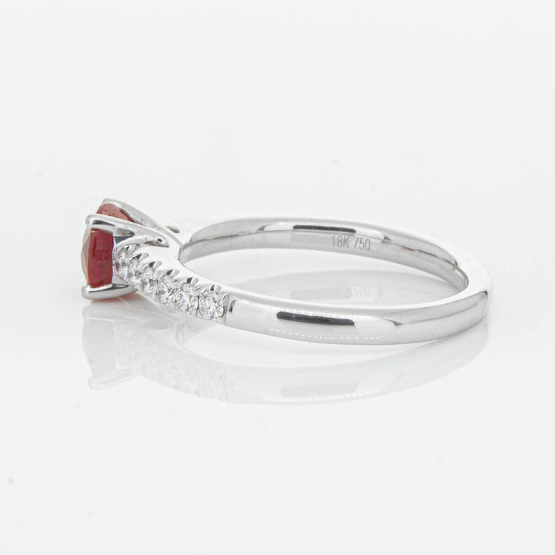 18ct White Gold 1.01ct Ruby & Diamond Meridien Ring-Ring-Walker & Hall