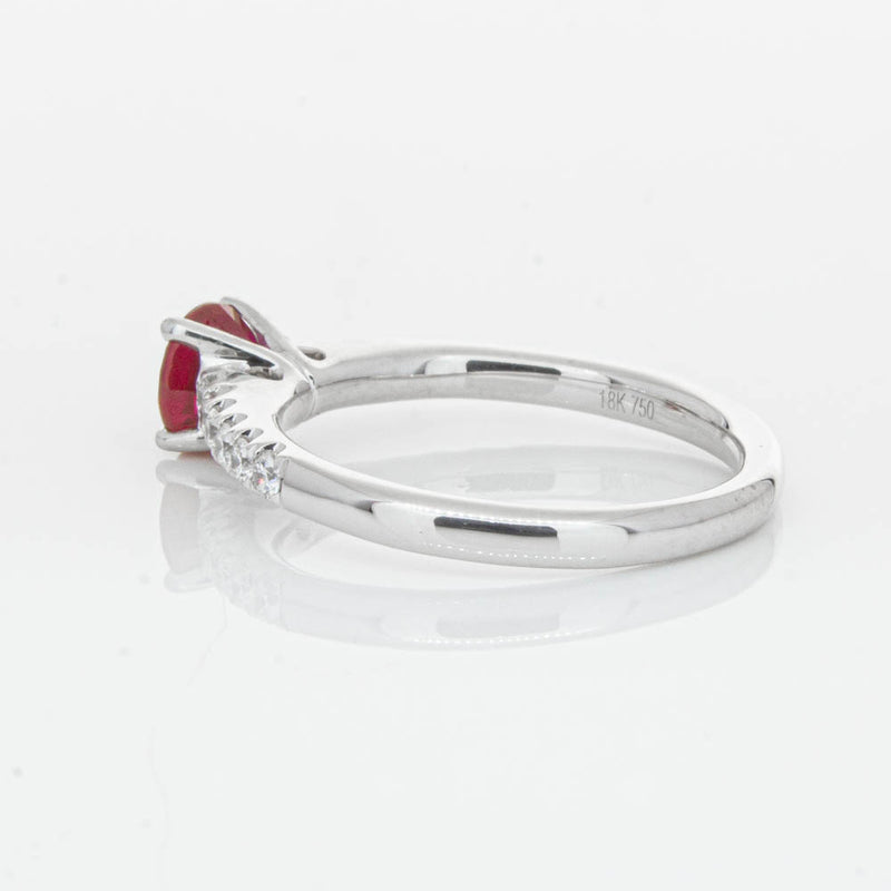 18ct White Gold 1.01ct Ruby & Diamond Meridien Ring-Ring-Walker & Hall