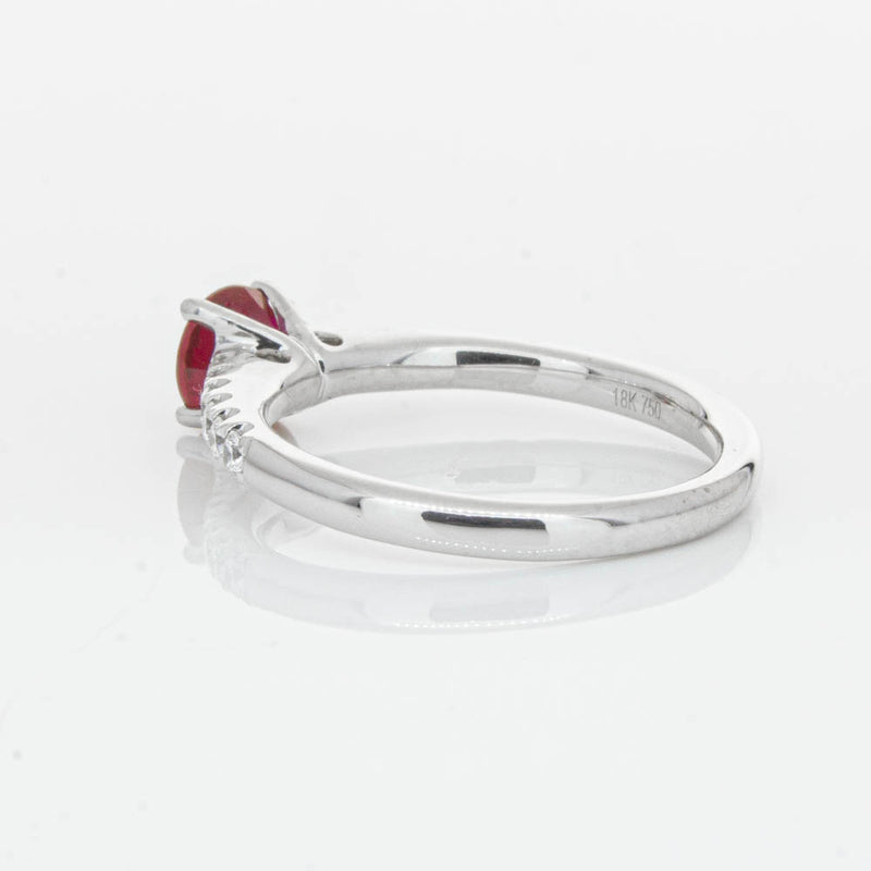 18ct White Gold 1.01ct Ruby & Diamond Meridien Ring-Ring-Walker & Hall