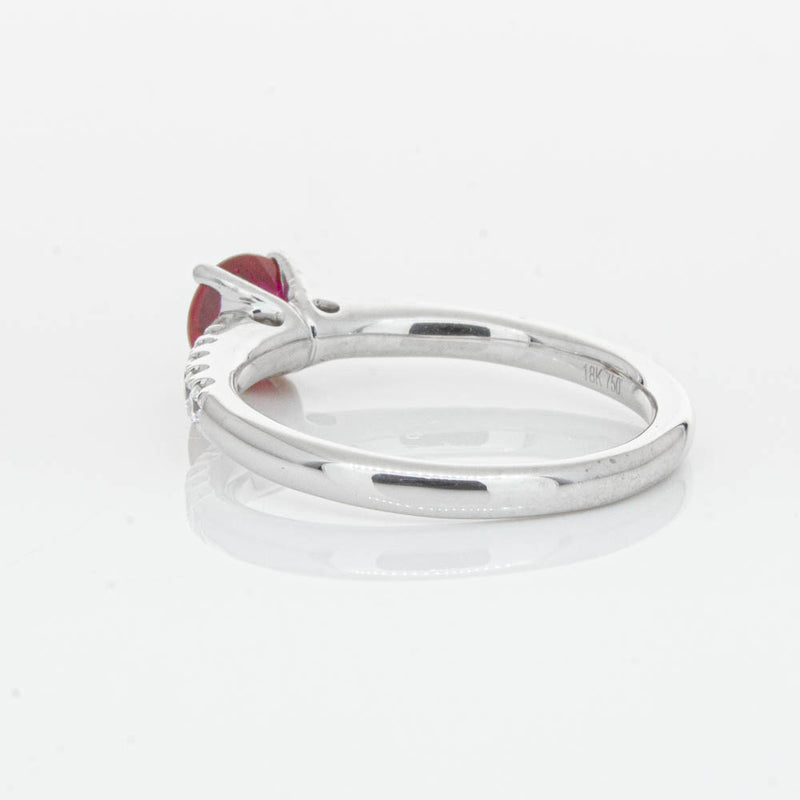18ct White Gold 1.01ct Ruby & Diamond Meridien Ring-Ring-Walker & Hall