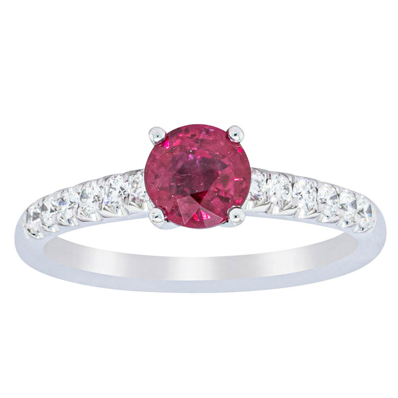 18ct White Gold 1.01ct Ruby & Diamond Meridien Ring-Ring-Walker & Hall