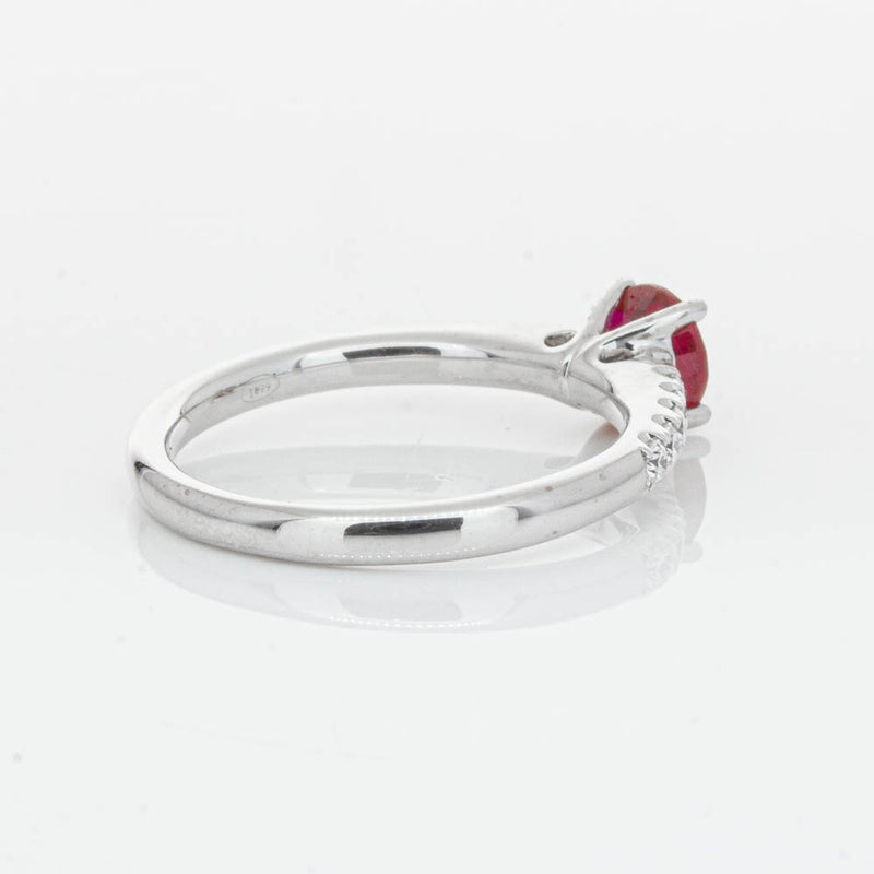 18ct White Gold 1.01ct Ruby & Diamond Meridien Ring-Ring-Walker & Hall