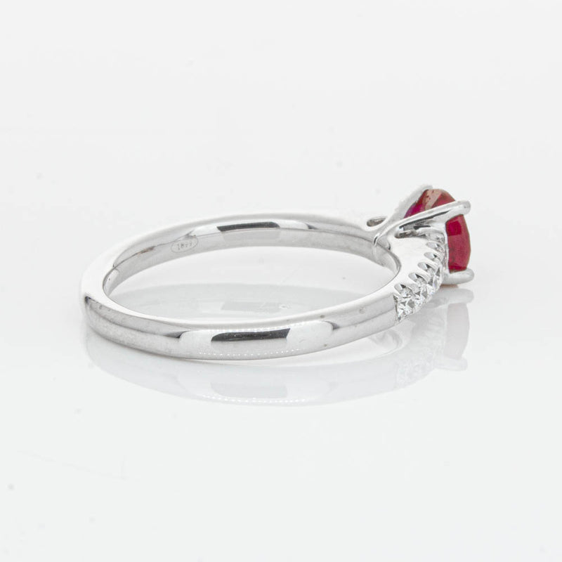 18ct White Gold 1.01ct Ruby & Diamond Meridien Ring-Ring-Walker & Hall