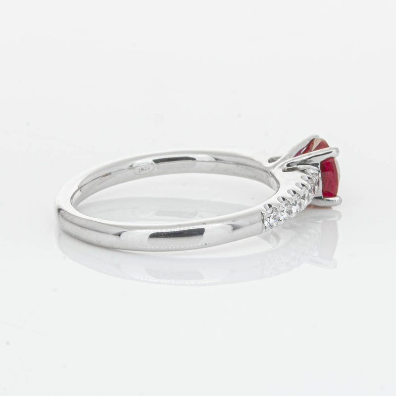18ct White Gold 1.01ct Ruby & Diamond Meridien Ring-Ring-Walker & Hall