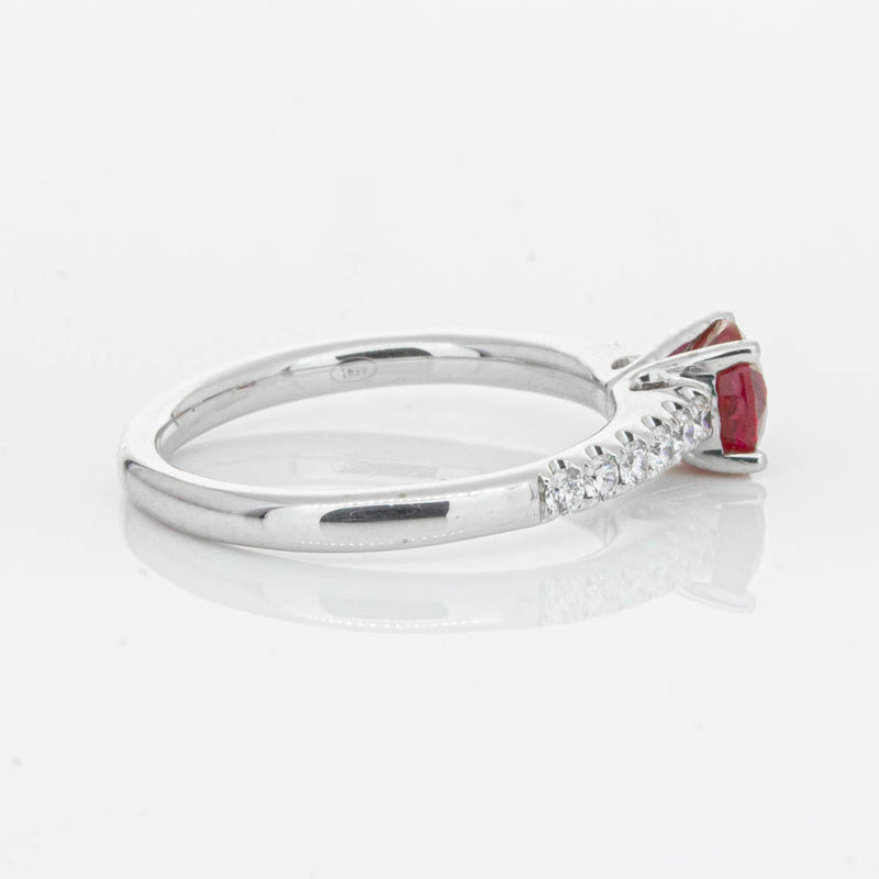 18ct White Gold 1.01ct Ruby & Diamond Meridien Ring-Ring-Walker & Hall