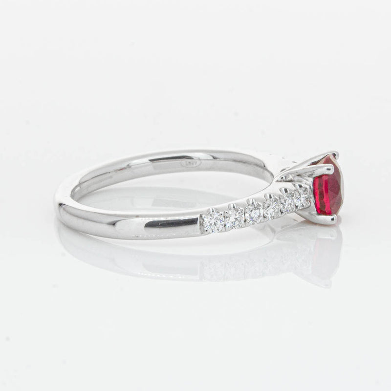 18ct White Gold 1.01ct Ruby & Diamond Meridien Ring-Ring-Walker & Hall