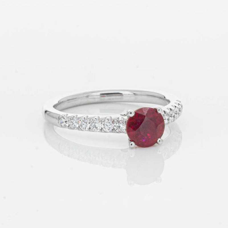 18ct White Gold 1.01ct Ruby & Diamond Meridien Ring-Ring-Walker & Hall