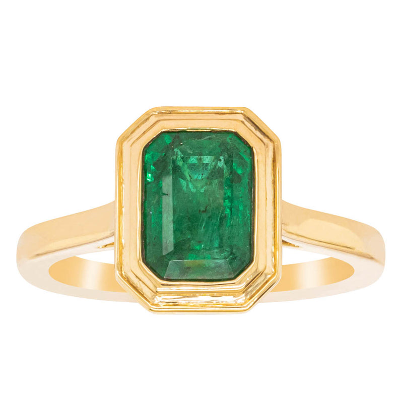 18ct Yellow Gold Emerald Ring-Ring-Walker & Hall
