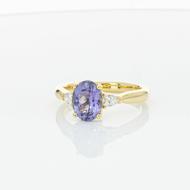 18ct Yellow Gold 1.78ct Tanzanite & Diamond Ayla Ring-Ring-Walker & Hall