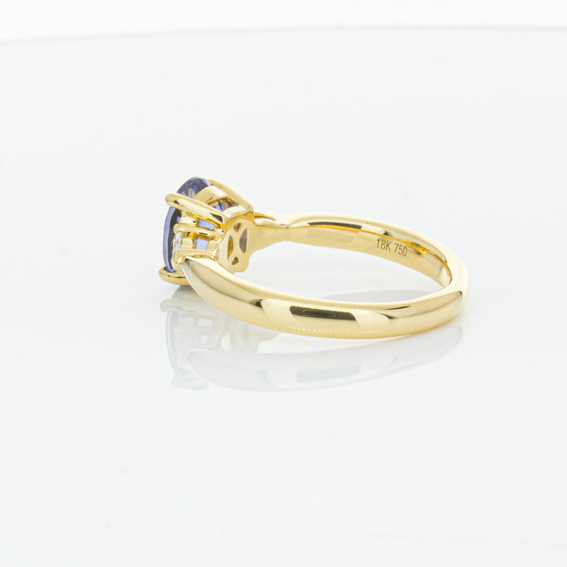 18ct Yellow Gold 1.78ct Tanzanite & Diamond Ayla Ring-Ring-Walker & Hall