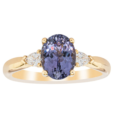 18ct Yellow Gold 1.78ct Tanzanite & Diamond Ayla Ring-Ring-Walker & Hall