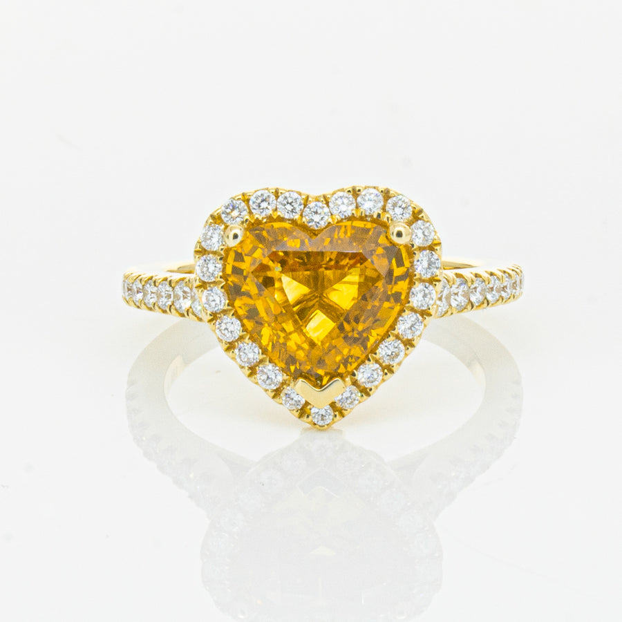 18ct Yellow Gold 2.53ct Golden Sapphire & Diamond Sierra Ring-Ring-Walker & Hall