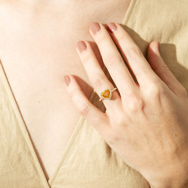 18ct Yellow Gold 2.53ct Golden Sapphire & Diamond Sierra Ring-Ring-Walker & Hall