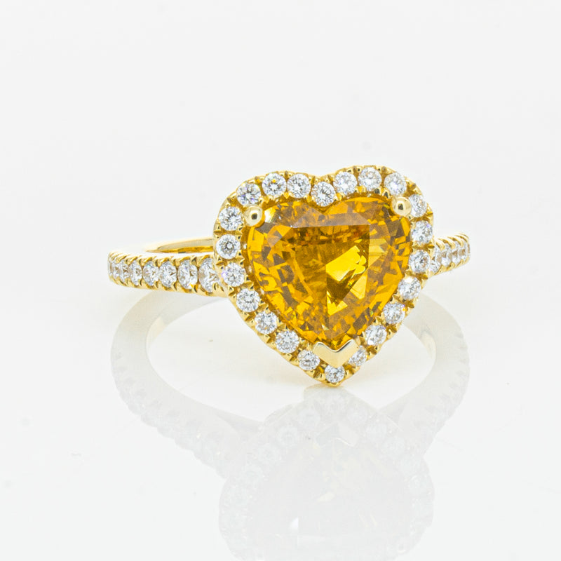 18ct Yellow Gold 2.53ct Golden Sapphire & Diamond Sierra Ring-Ring-Walker & Hall