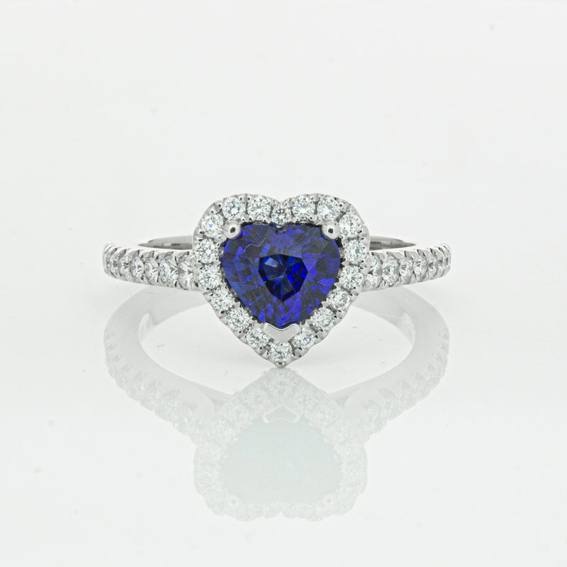 18ct White Gold 1.11ct Sapphire & Diamond Sierra Ring-Ring-Walker & Hall