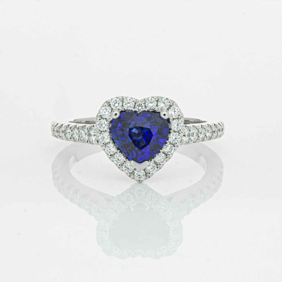 18ct White Gold 1.11ct Sapphire & Diamond Sierra Ring-Ring-Walker & Hall