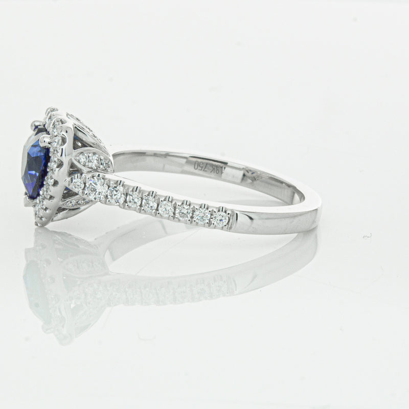 18ct White Gold 1.11ct Sapphire & Diamond Sierra Ring-Ring-Walker & Hall