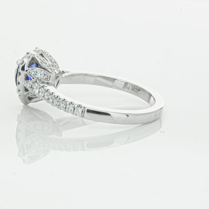 18ct White Gold 1.11ct Sapphire & Diamond Sierra Ring-Ring-Walker & Hall