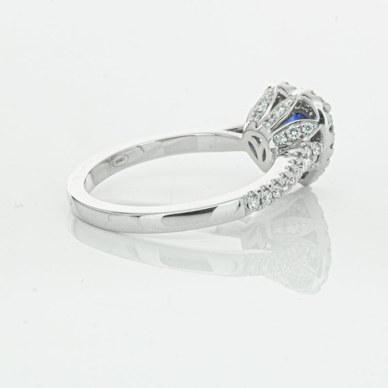 18ct White Gold 1.11ct Sapphire & Diamond Sierra Ring-Ring-Walker & Hall