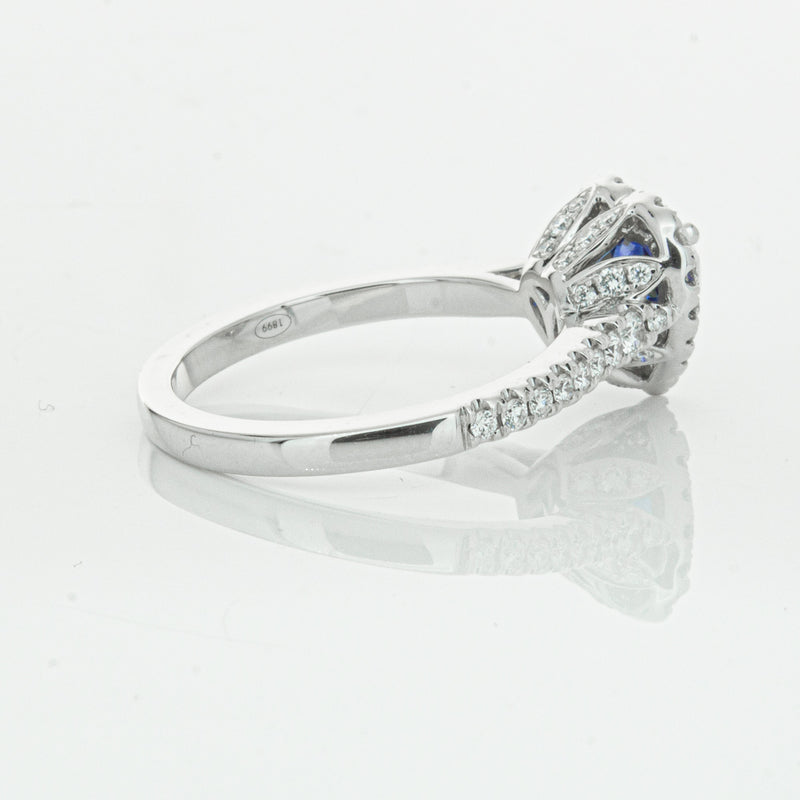 18ct White Gold 1.11ct Sapphire & Diamond Sierra Ring-Ring-Walker & Hall