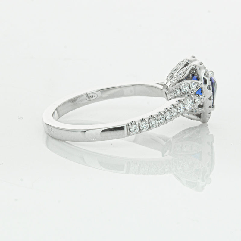 18ct White Gold 1.11ct Sapphire & Diamond Sierra Ring-Ring-Walker & Hall
