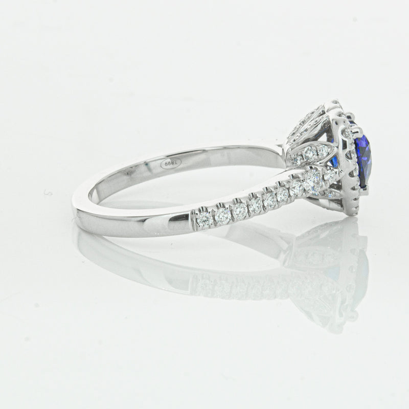 18ct White Gold 1.11ct Sapphire & Diamond Sierra Ring-Ring-Walker & Hall