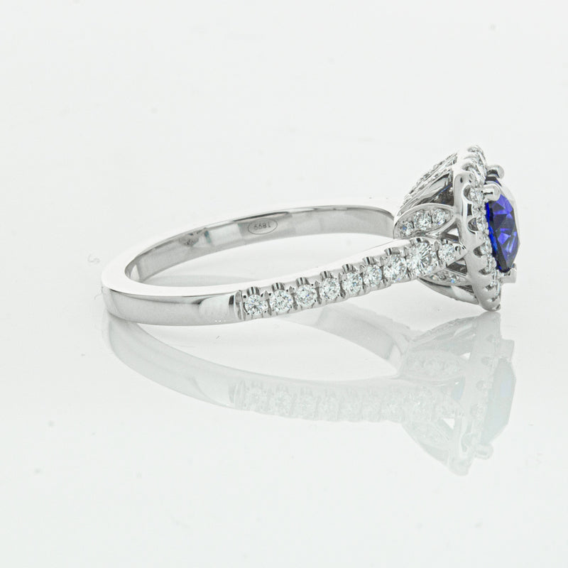 18ct White Gold 1.11ct Sapphire & Diamond Sierra Ring-Ring-Walker & Hall