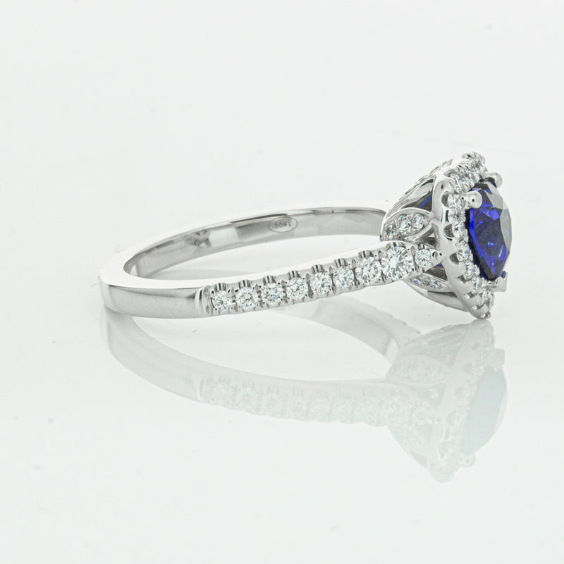 18ct White Gold 1.11ct Sapphire & Diamond Sierra Ring-Ring-Walker & Hall