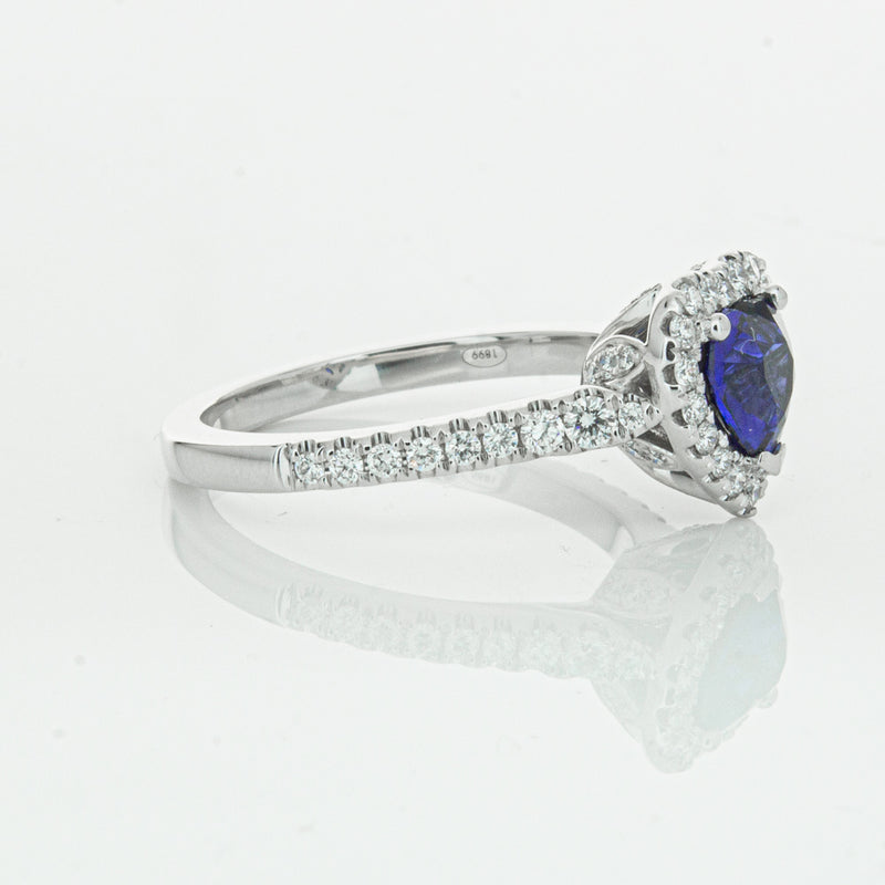 18ct White Gold 1.11ct Sapphire & Diamond Sierra Ring-Ring-Walker & Hall