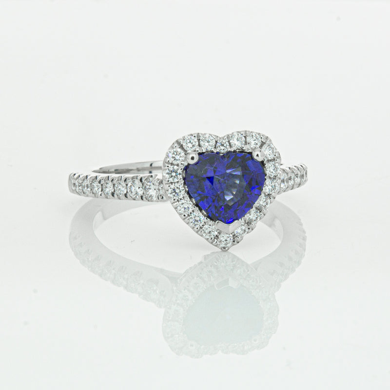 18ct White Gold 1.11ct Sapphire & Diamond Sierra Ring-Ring-Walker & Hall