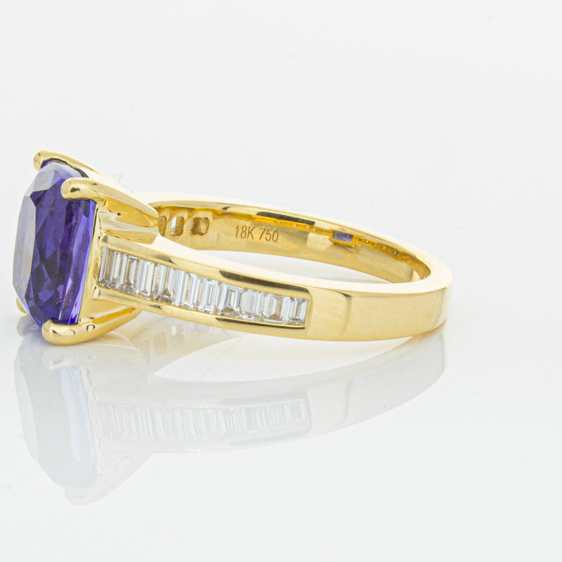18ct Yellow Gold Tanzanite & Diamond Ring-Ring-Walker & Hall