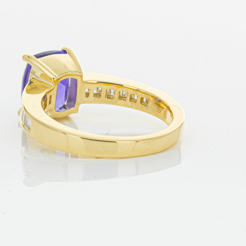 18ct Yellow Gold Tanzanite & Diamond Ring-Ring-Walker & Hall