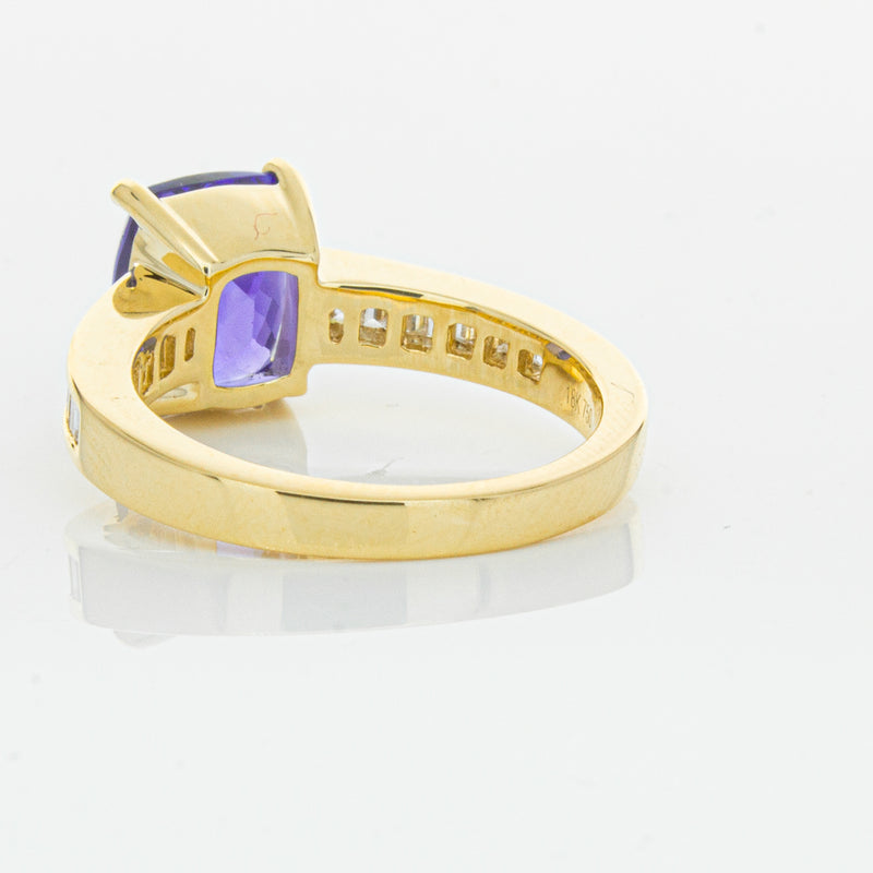 18ct Yellow Gold Tanzanite & Diamond Ring-Ring-Walker & Hall