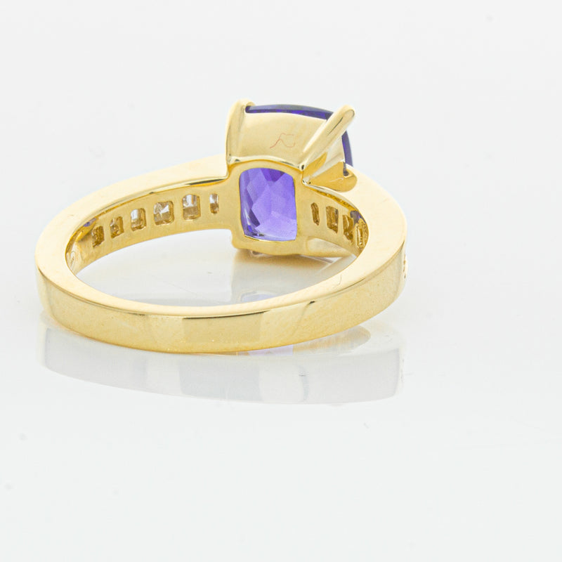 18ct Yellow Gold Tanzanite & Diamond Ring-Ring-Walker & Hall