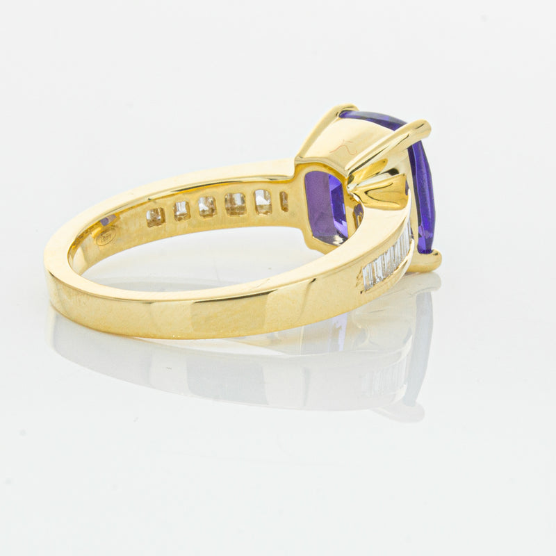 18ct Yellow Gold Tanzanite & Diamond Ring-Ring-Walker & Hall