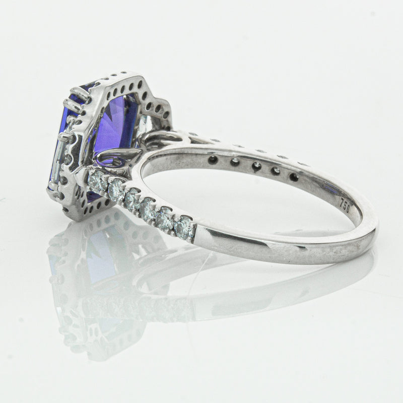 18ct White Gold Tanzanite & Diamond Ring-Ring-Walker & Hall