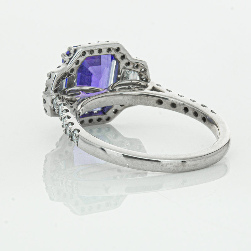 18ct White Gold Tanzanite & Diamond Ring-Ring-Walker & Hall