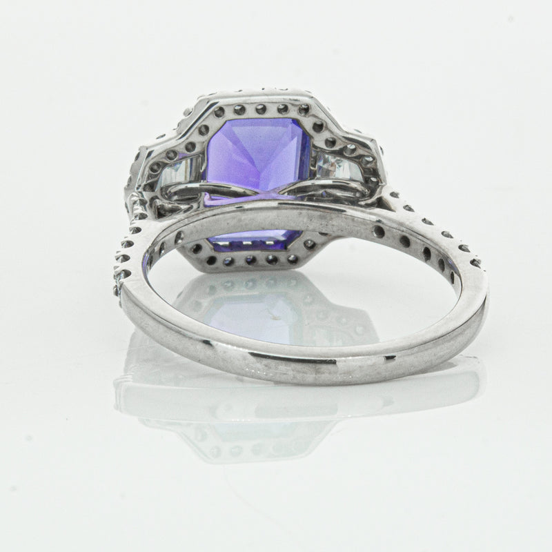 18ct White Gold Tanzanite & Diamond Ring-Ring-Walker & Hall