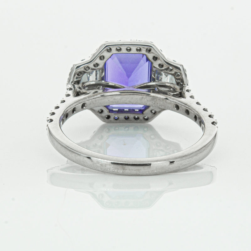 18ct White Gold Tanzanite & Diamond Ring-Ring-Walker & Hall