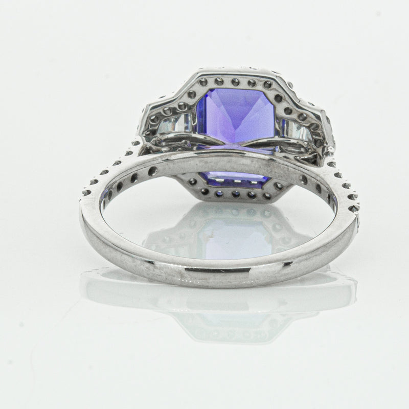 18ct White Gold Tanzanite & Diamond Ring-Ring-Walker & Hall
