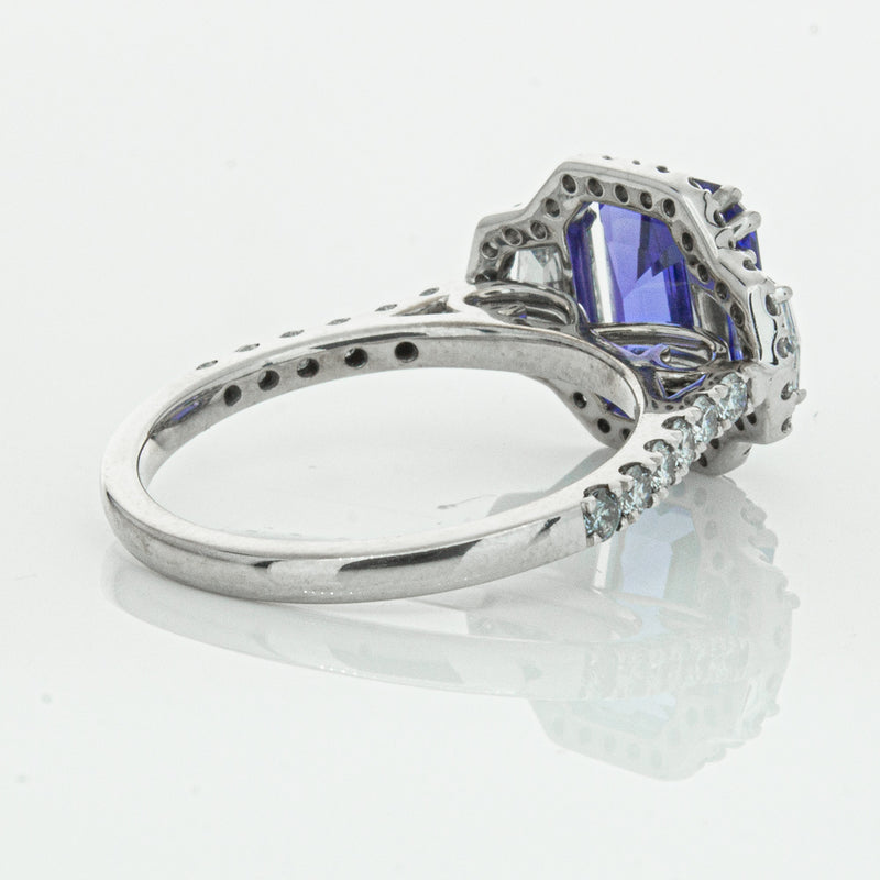 18ct White Gold Tanzanite & Diamond Ring-Ring-Walker & Hall